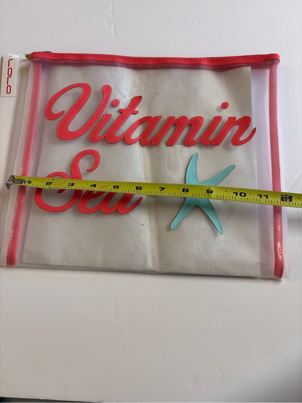 LOLO Vitamin Sea Clear mesh Beach Pouch with Red Trim - Picture 7 of 7